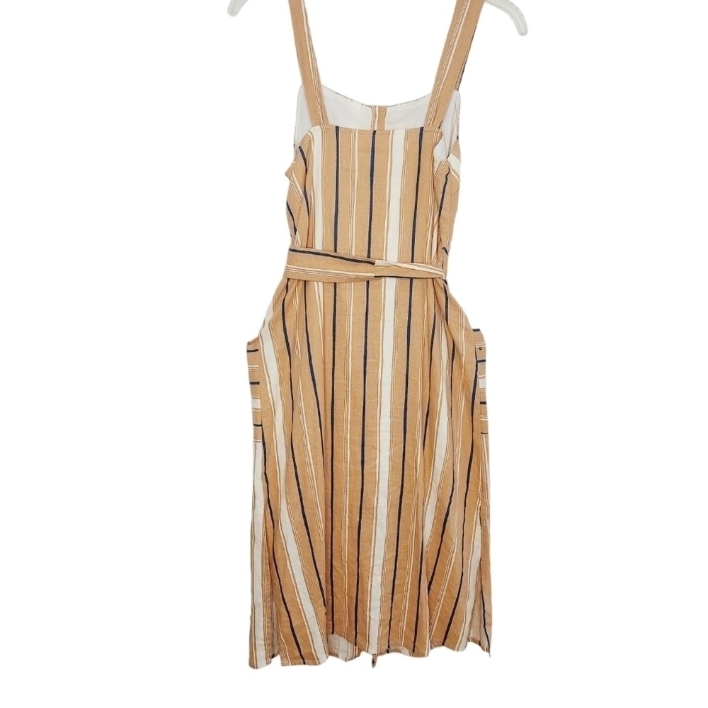 Lost + Wander Sun Dress XS Peach Stripe Button Front Lined Linen Blend NWOT - Picture 2 of 14